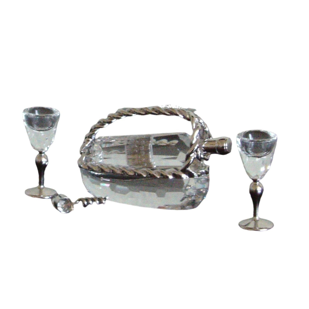SWAROVSKI CRYSTAL MEMORIES Rhodium WINE SET 5 PIECE