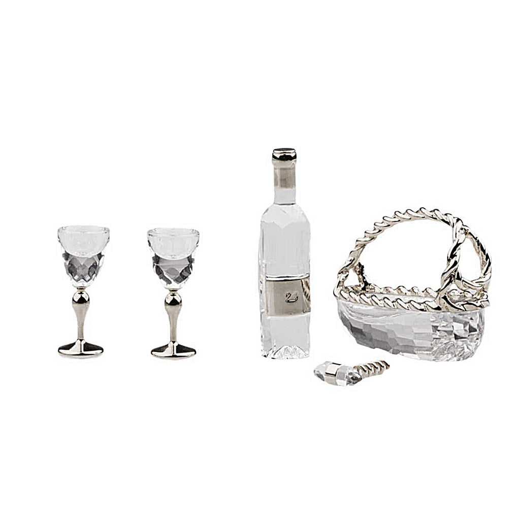 SWAROVSKI CRYSTAL MEMORIES Rhodium WINE SET 5 PIECE