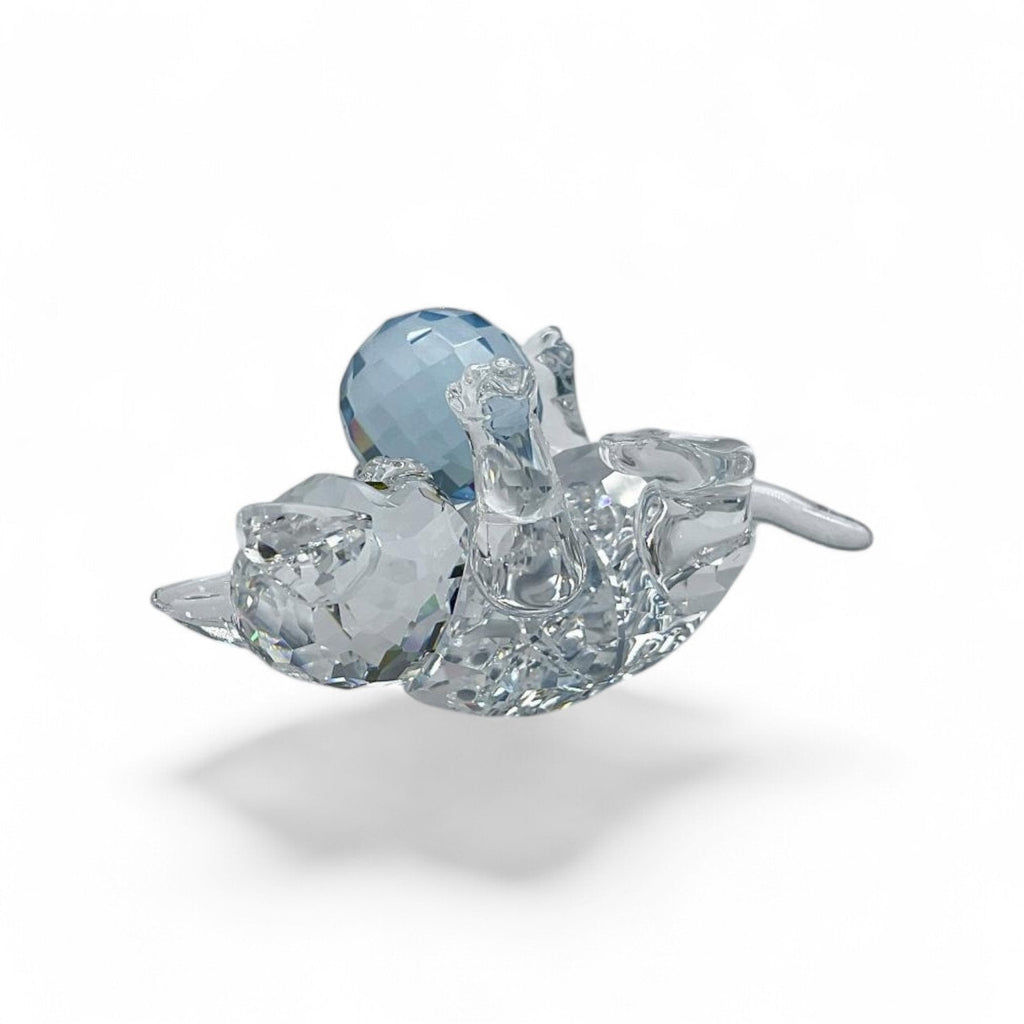 SWAROVSKI Crystal KITTEN LYING with blue ball of wool