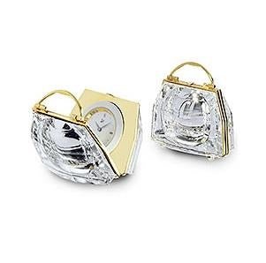 SWAROVSKI Crystal SECRETS - HANDBAG CLOCK GOLD