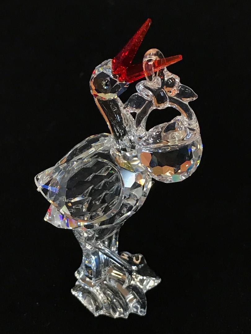 SWAROVSKI Crystal STORK WITH BABY
