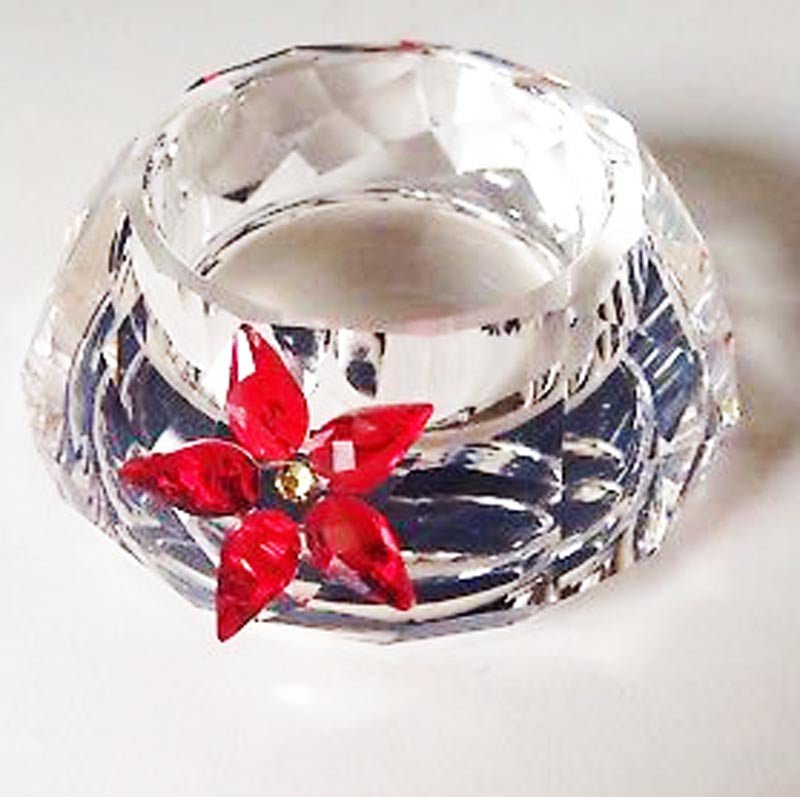Swarovski Crystal Tealight Poinsettia