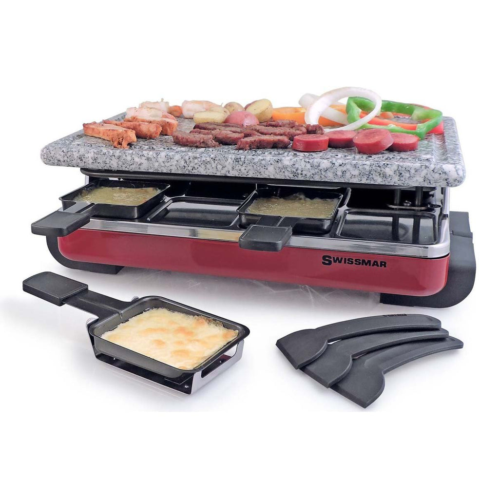 Swissmar Red Raclette Party Grill with Granite Top
