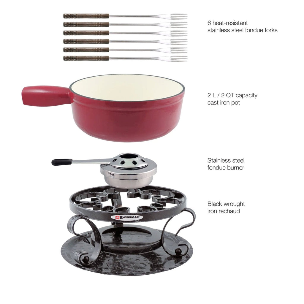 Swissmar Lugano Cast Iron Fondue Set