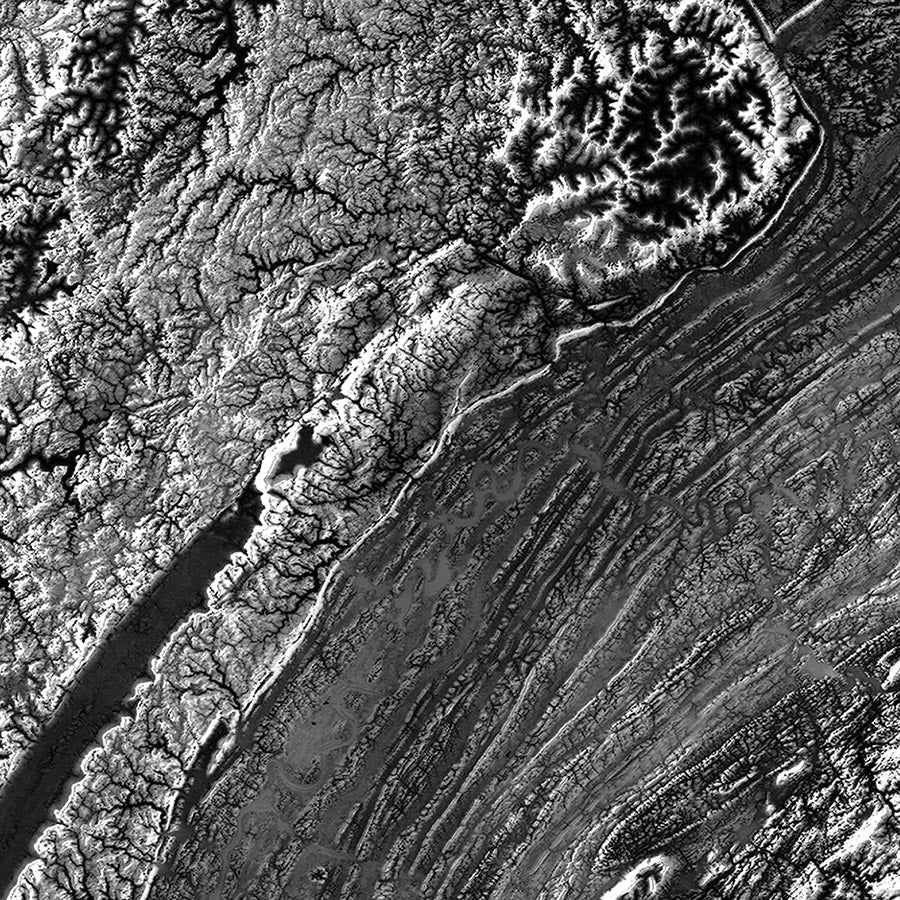 Tennessee Elevation Map - No Frame