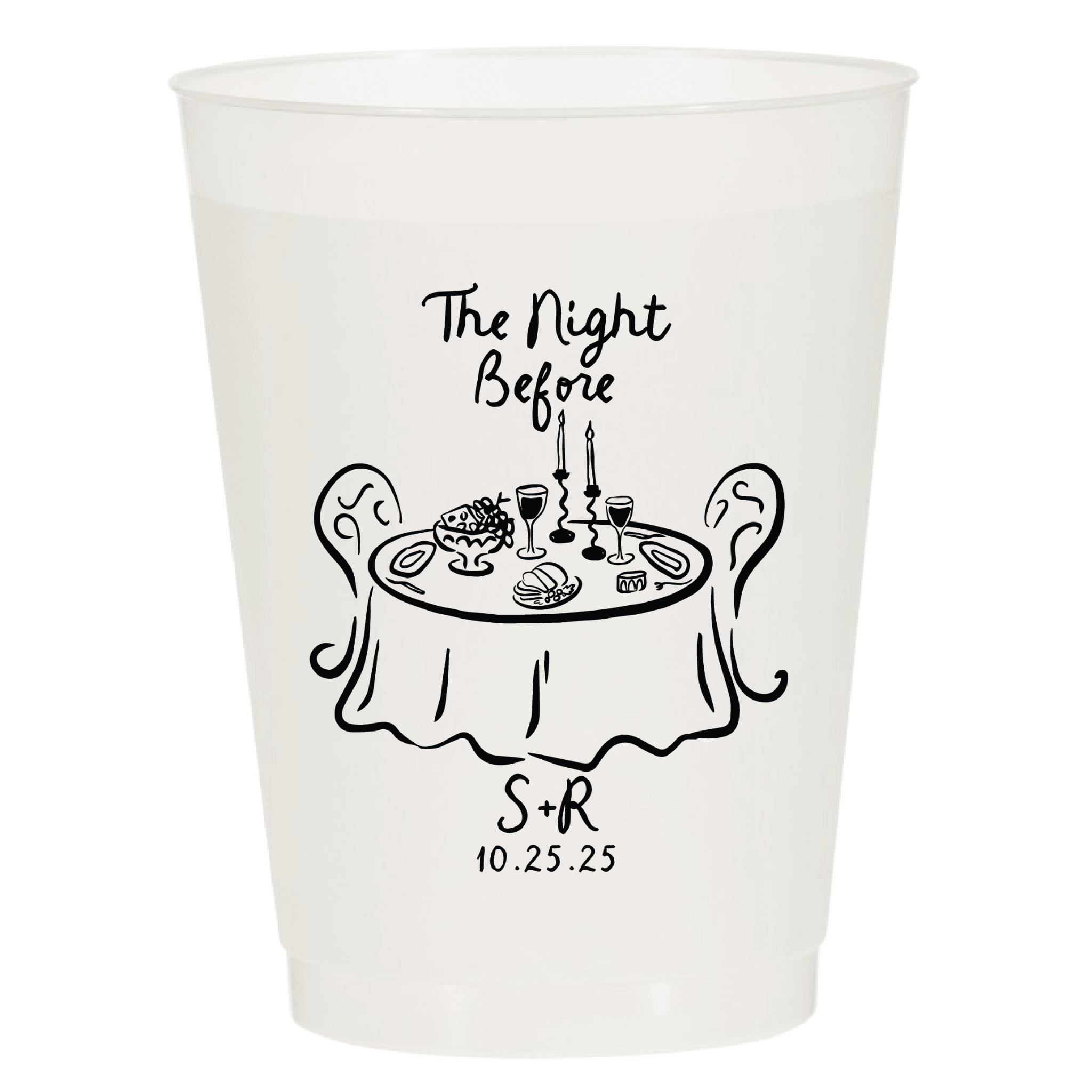 The Night Before Rehearsal Dinner Frosted Cups