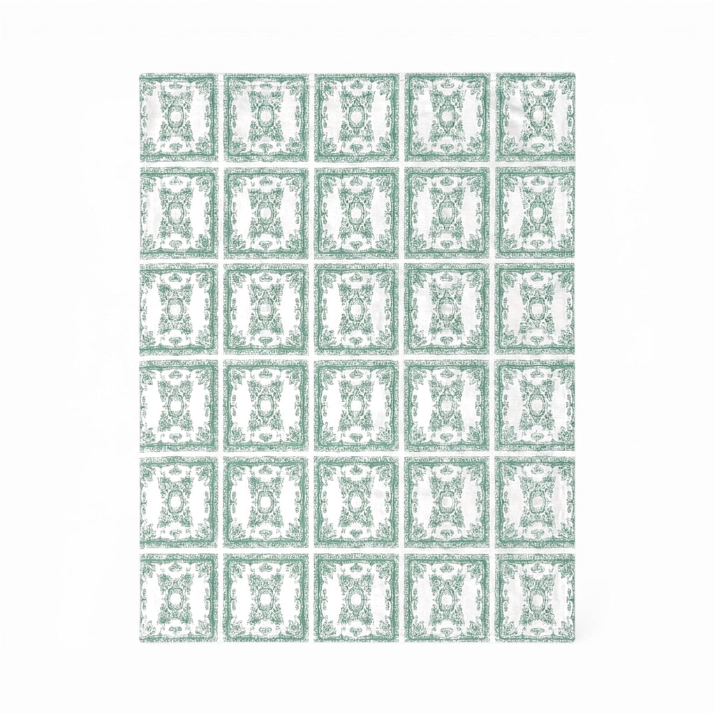 Lemon Tree Stone Washed Cotton Reversible Throw Blanket - Green