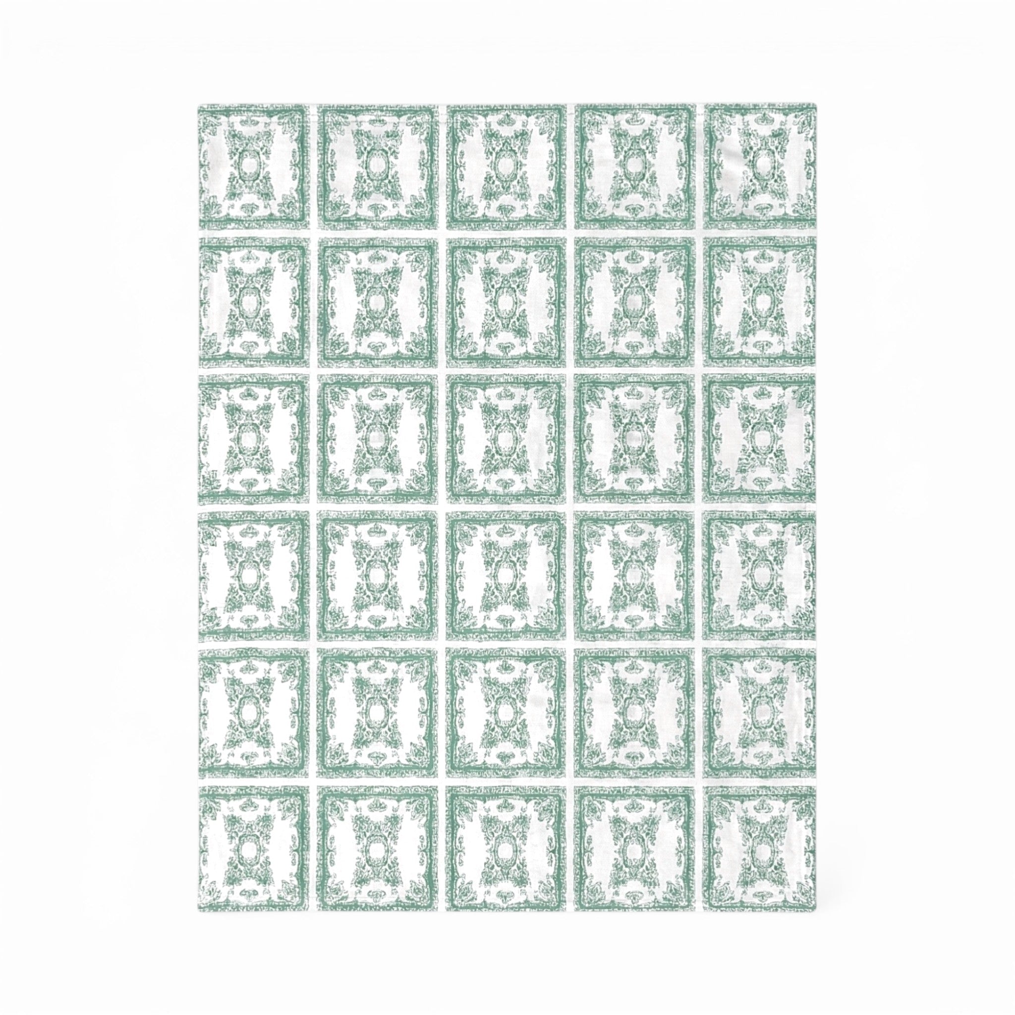 Lemon Tree Stone Washed Cotton Reversible Throw Blanket - Green