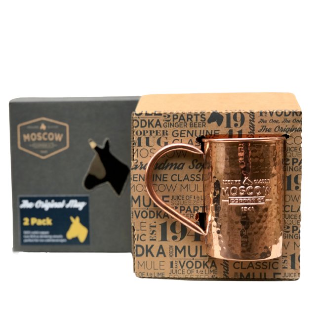 Two Original Moscow Mule Mugs with Gift box