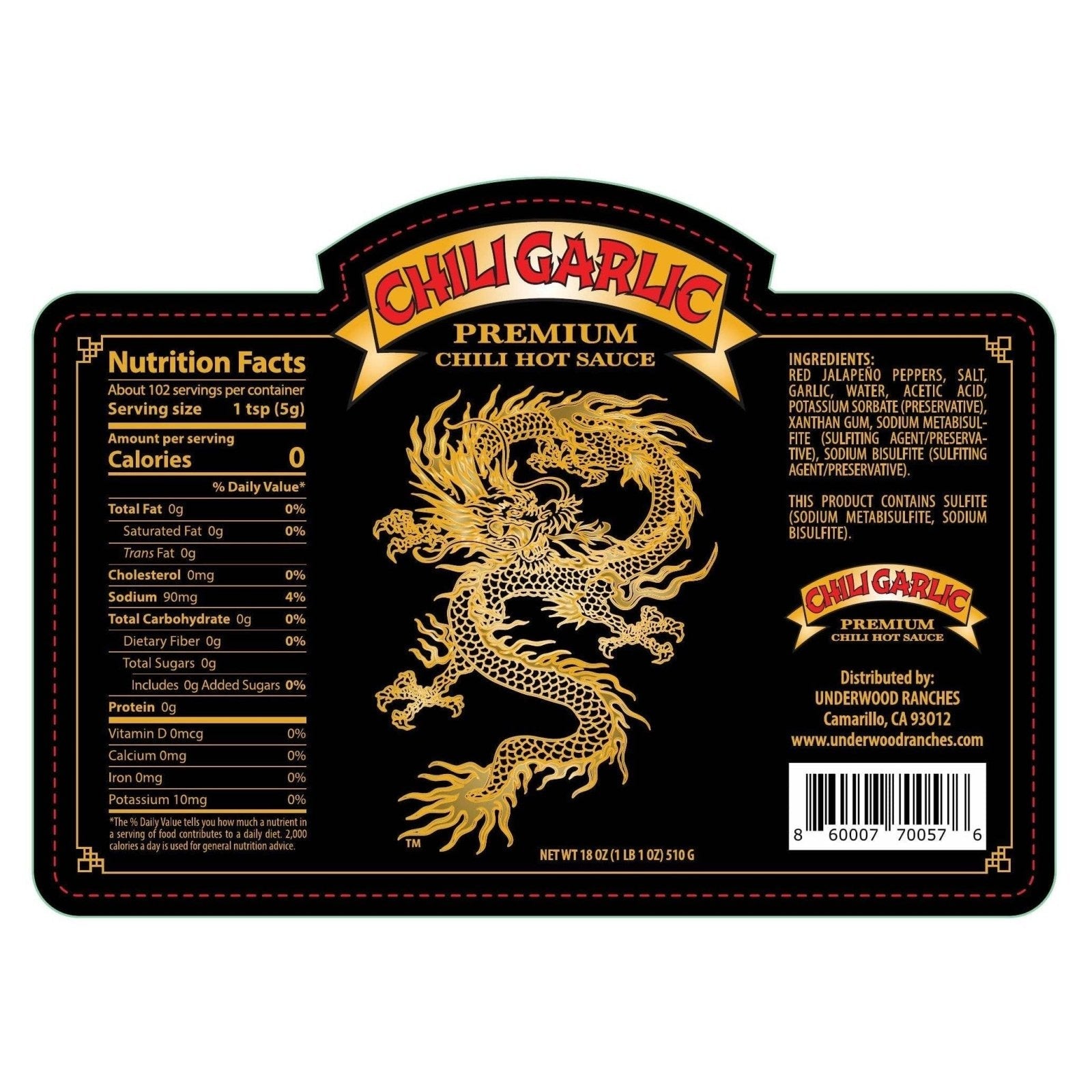 Underwood Ranches Dragon Premium Chili Garlic