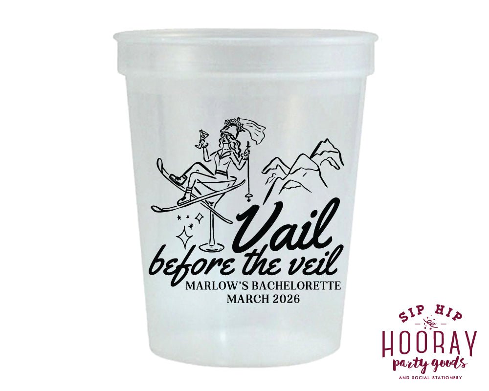 Vail Before The Veil Aprés Ski Bachelorette Stadium Cups