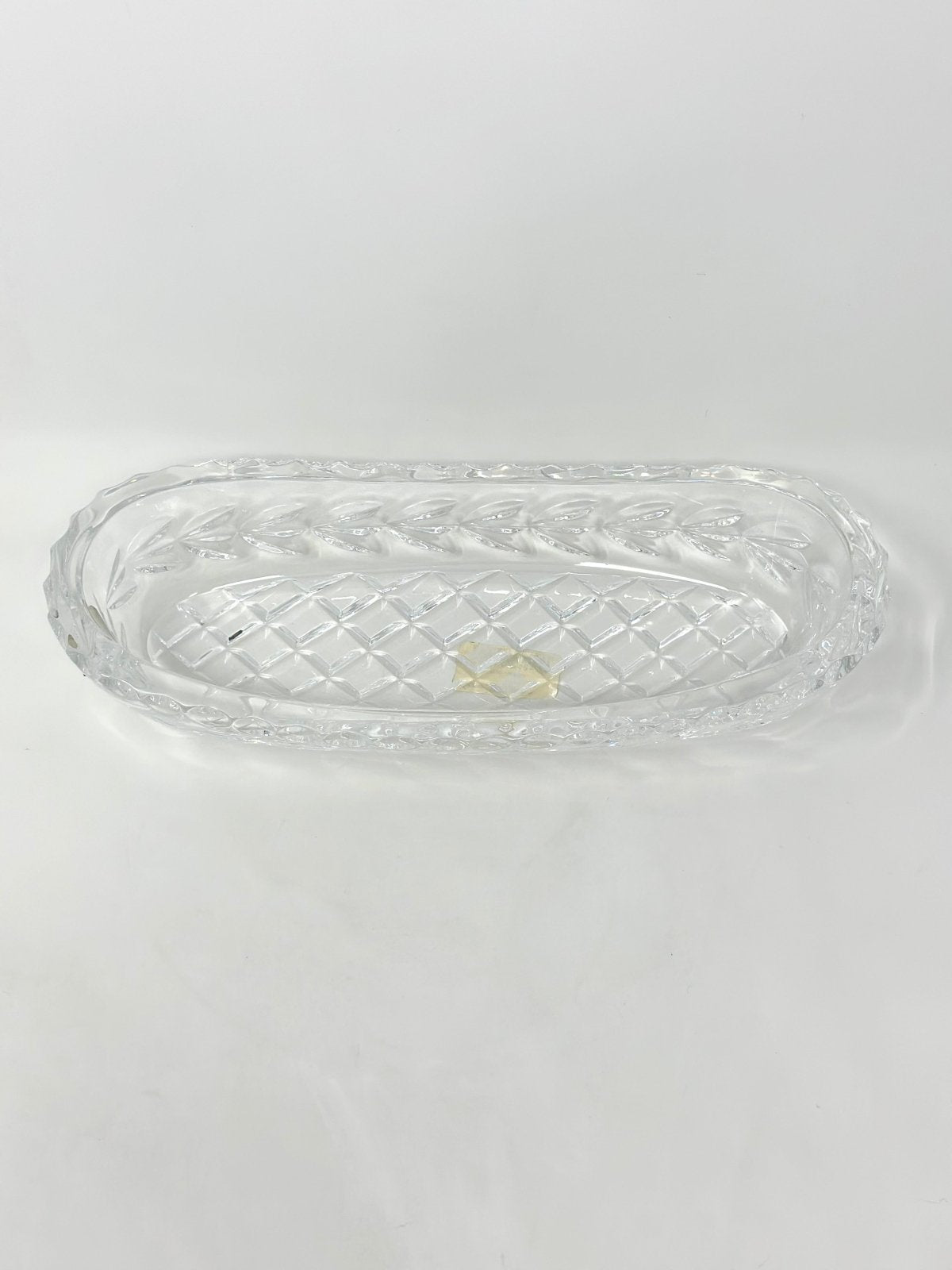 Waterford Crystal, Fan & Cross Hatch Cuts: Oval Celery Dish
