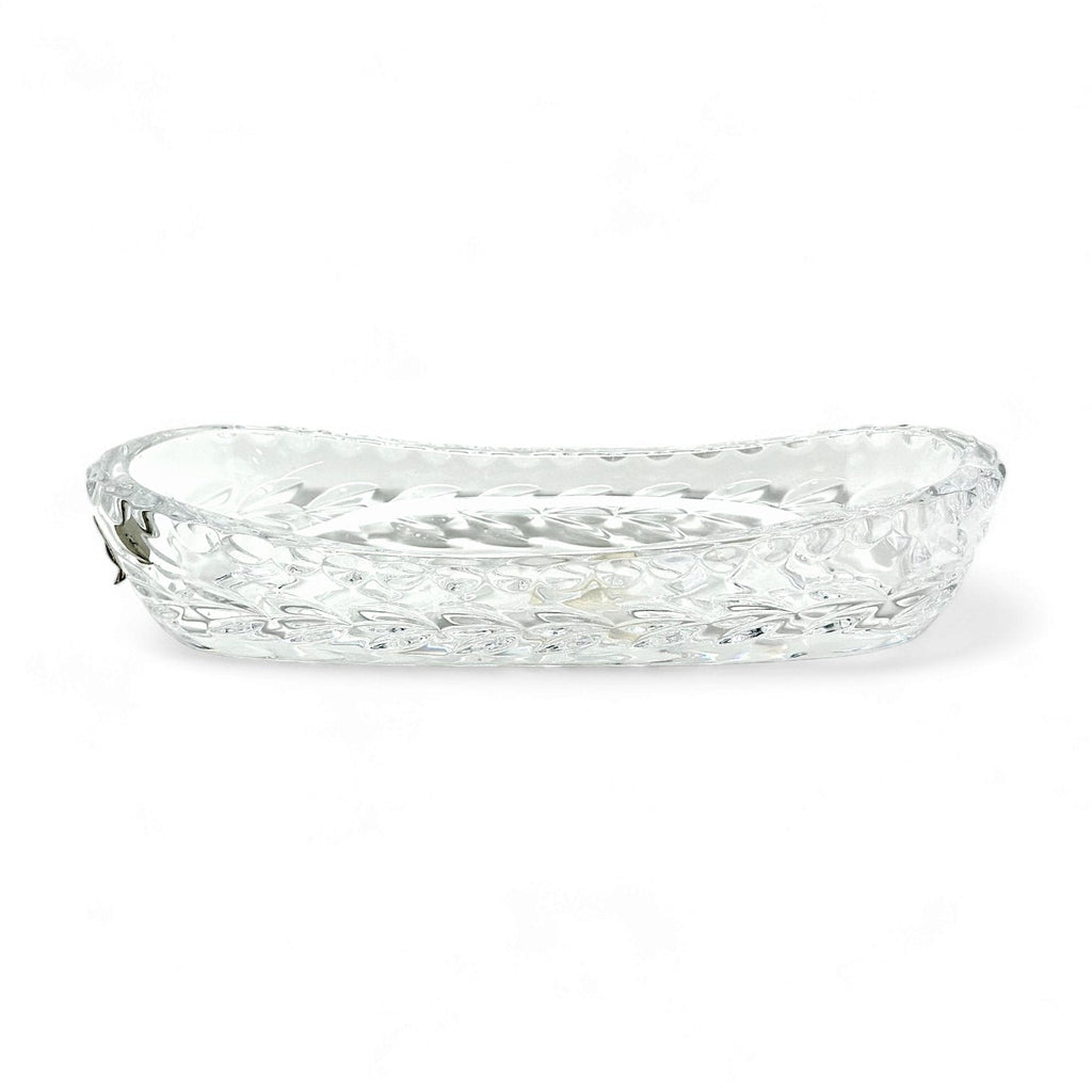 Waterford Crystal, Fan & Cross Hatch Cuts: Oval Celery Dish