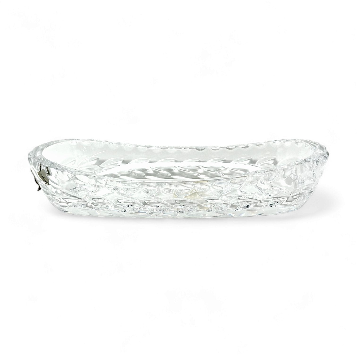 Waterford Crystal, Fan & Cross Hatch Cuts: Oval Celery Dish