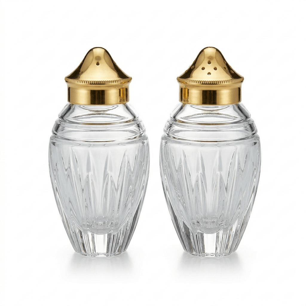 Waterford Crystal Hanover Gold Salt & Pepper Shaker Set