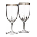 Waterford Crystal Lismore Essence Wide Platinum Band Tall Iced Tea Glass - Set of 2