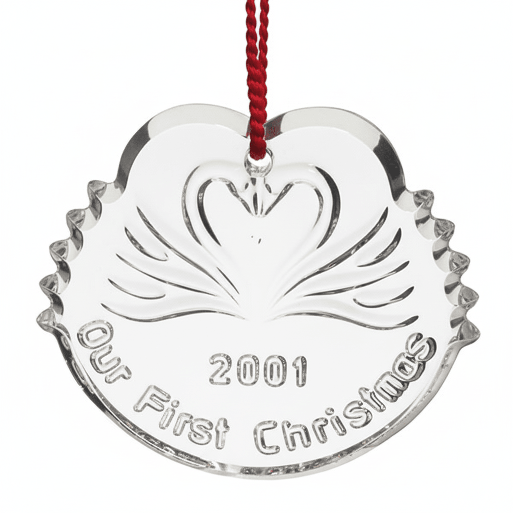 Waterford Crystal Our First Christmas 2001 Ornament
