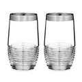 Waterford Mixology Mad Men Edition Circon HiBall with Platinum Band - Set of 2