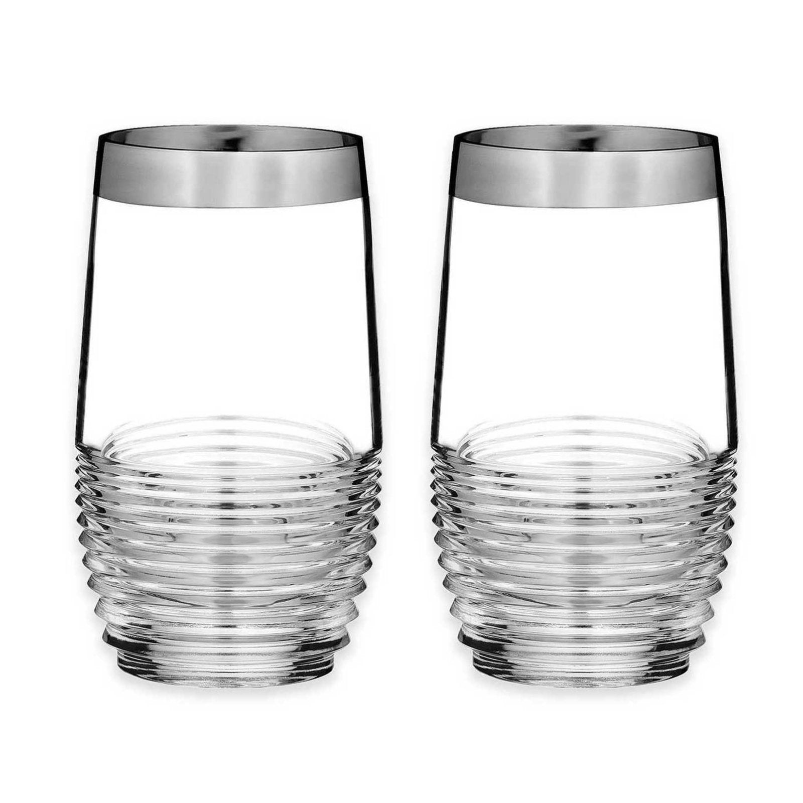 Waterford Mixology Mad Men Edition Circon HiBall with Platinum Band - Set of 2