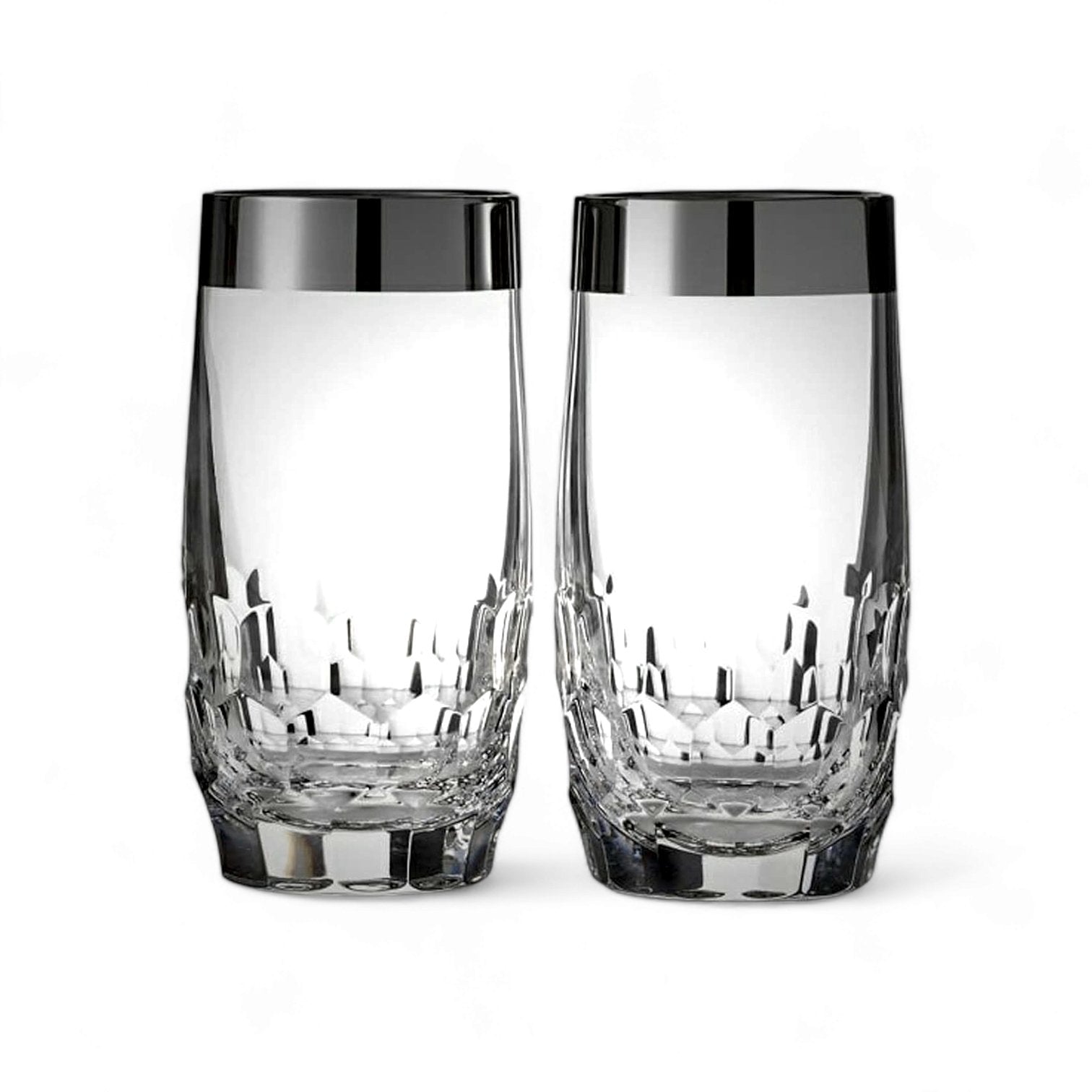 Waterford Mixology Mad Men Edition Draper Hiball with Platinum Band - Set of 2