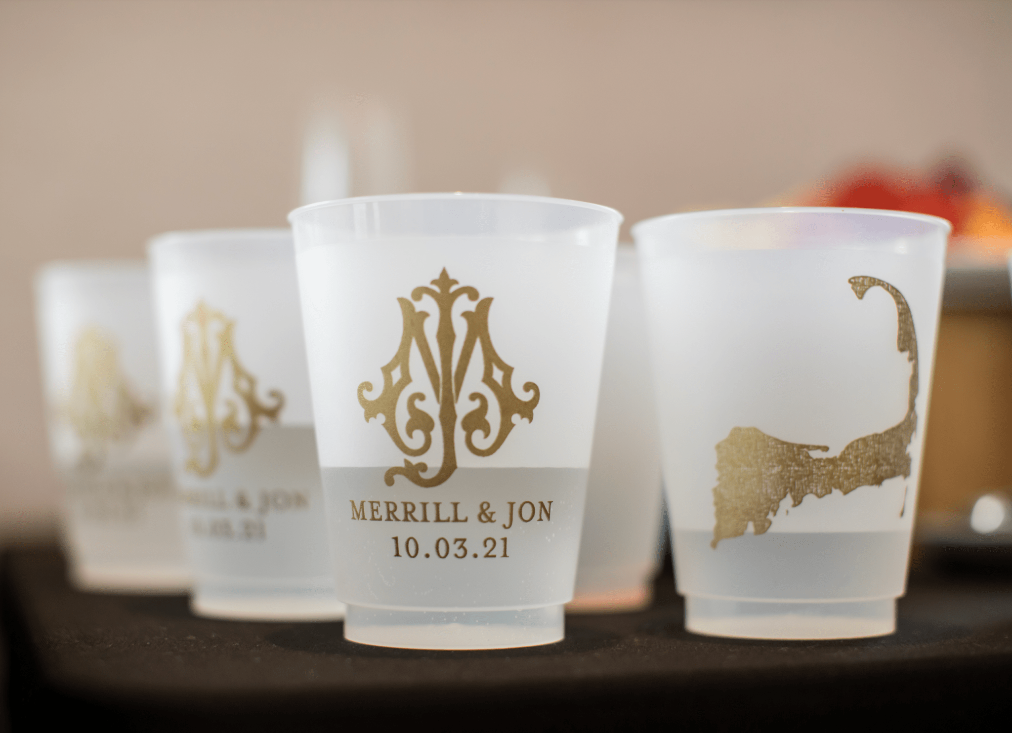 Wedding Duogram Frosted Cups