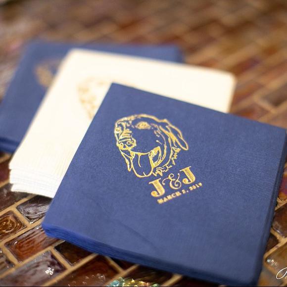 We Do Too Pet Sketch Wedding Napkins