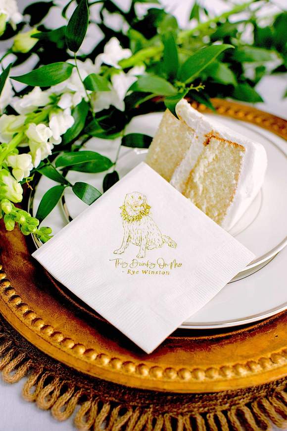 I Do Too Modern Pet Sketch Wedding Napkins