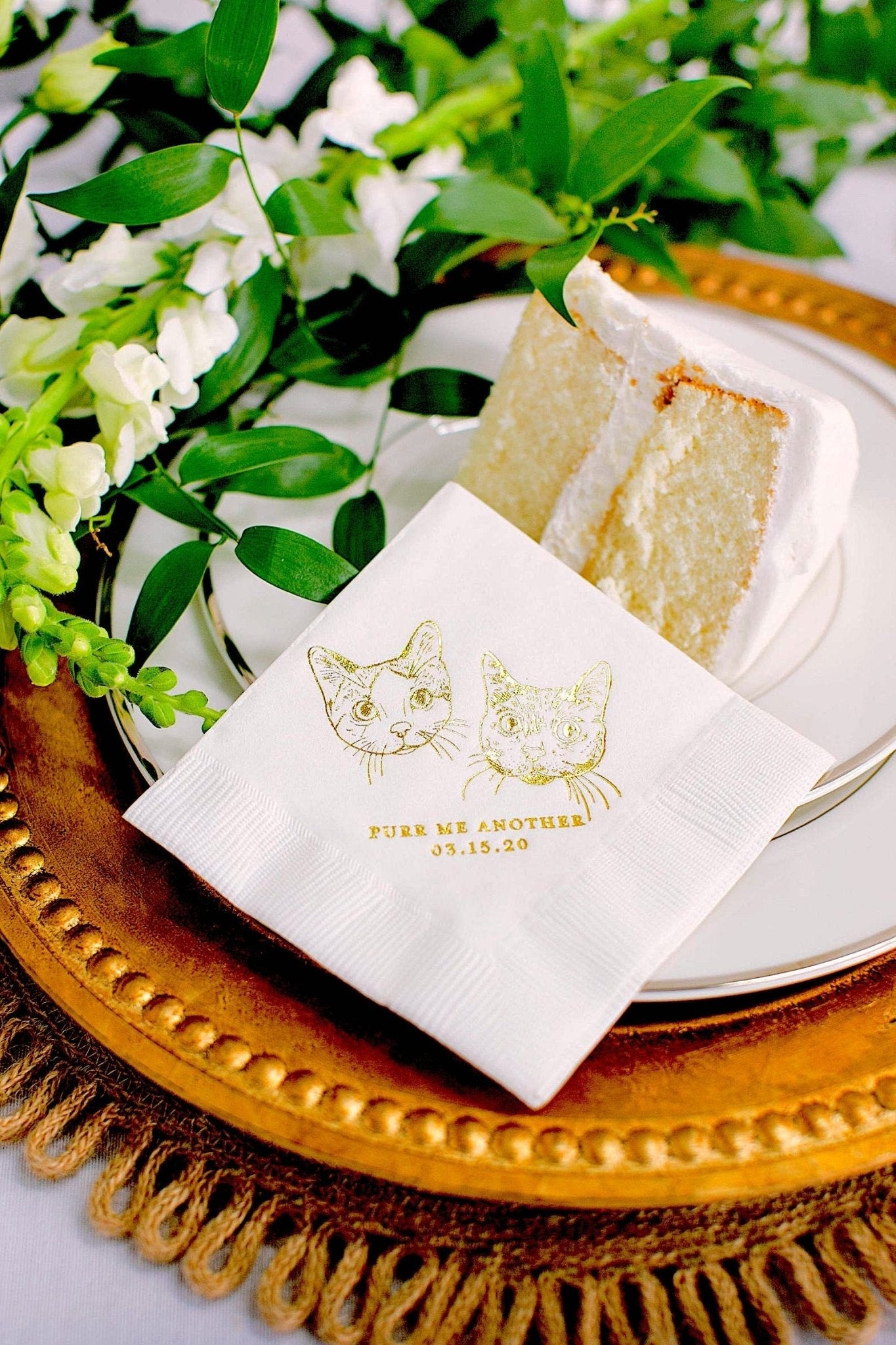 Wedding Pet Sketch Wedding Napkins