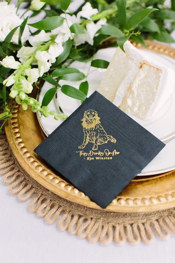 Wedding Pet Sketch Wedding Napkins
