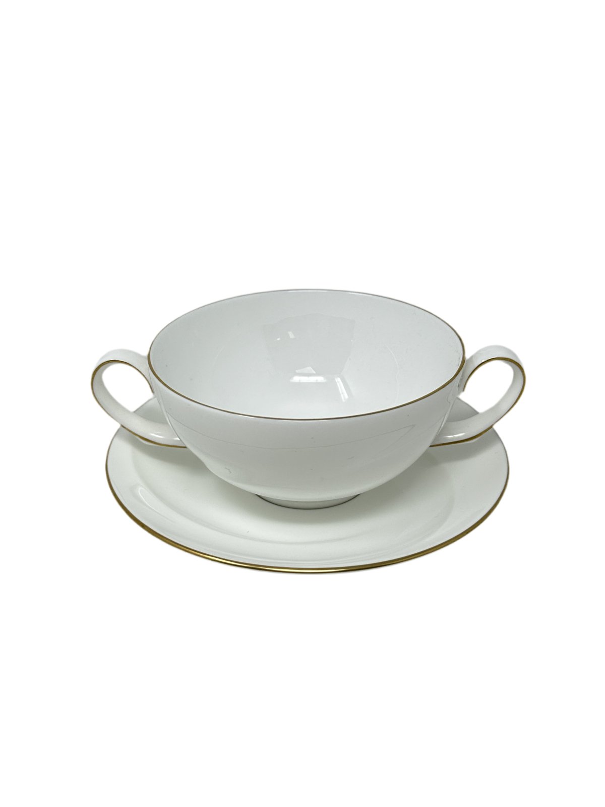 Wedgwood Aurora Flat Cream Soup Cup and Saucer Set
