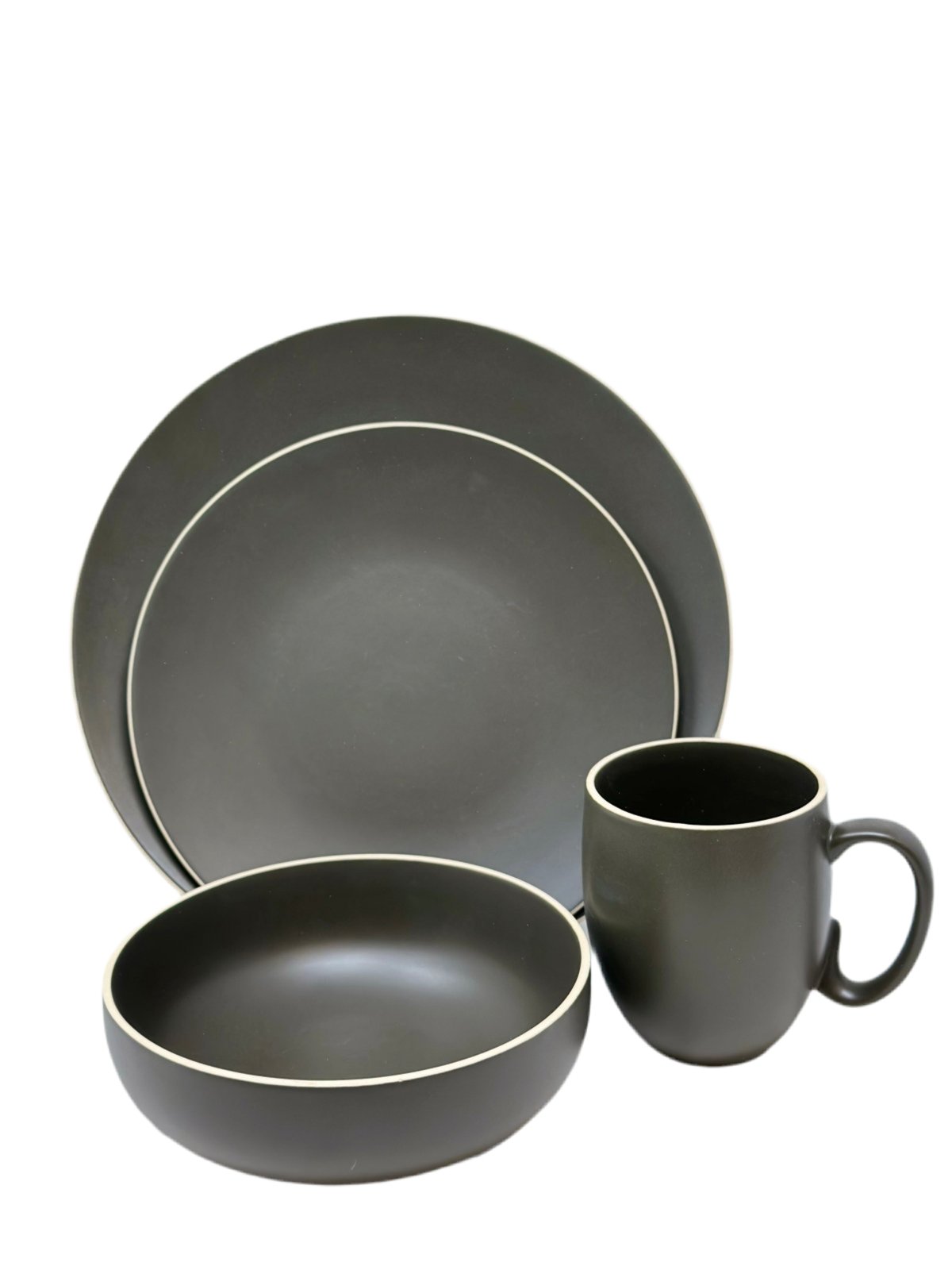 Wedgwood Vera Wang Natural Graphite - 4 Piece Place Settings