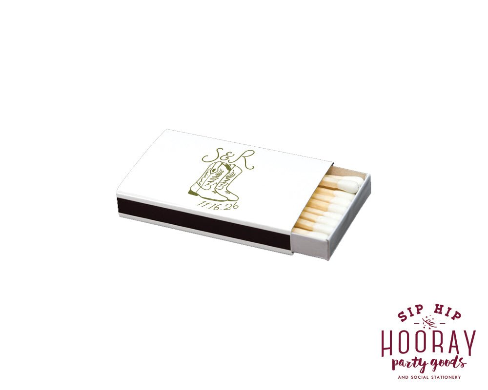 Western Boots Initials Matchboxes