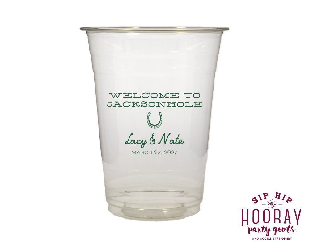 Western Destination Wedding Soft Plastic Cups