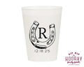 Western Horseshoe Initial Frosted Cups