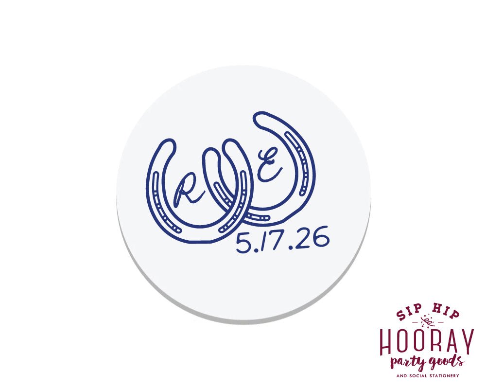 Western Horseshoe Initials Coasters