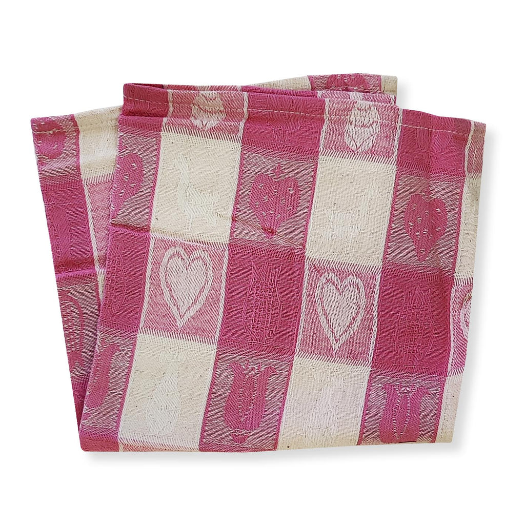 Lemon Tree Whimsical Pink Cloth Napkin - Set of 4
