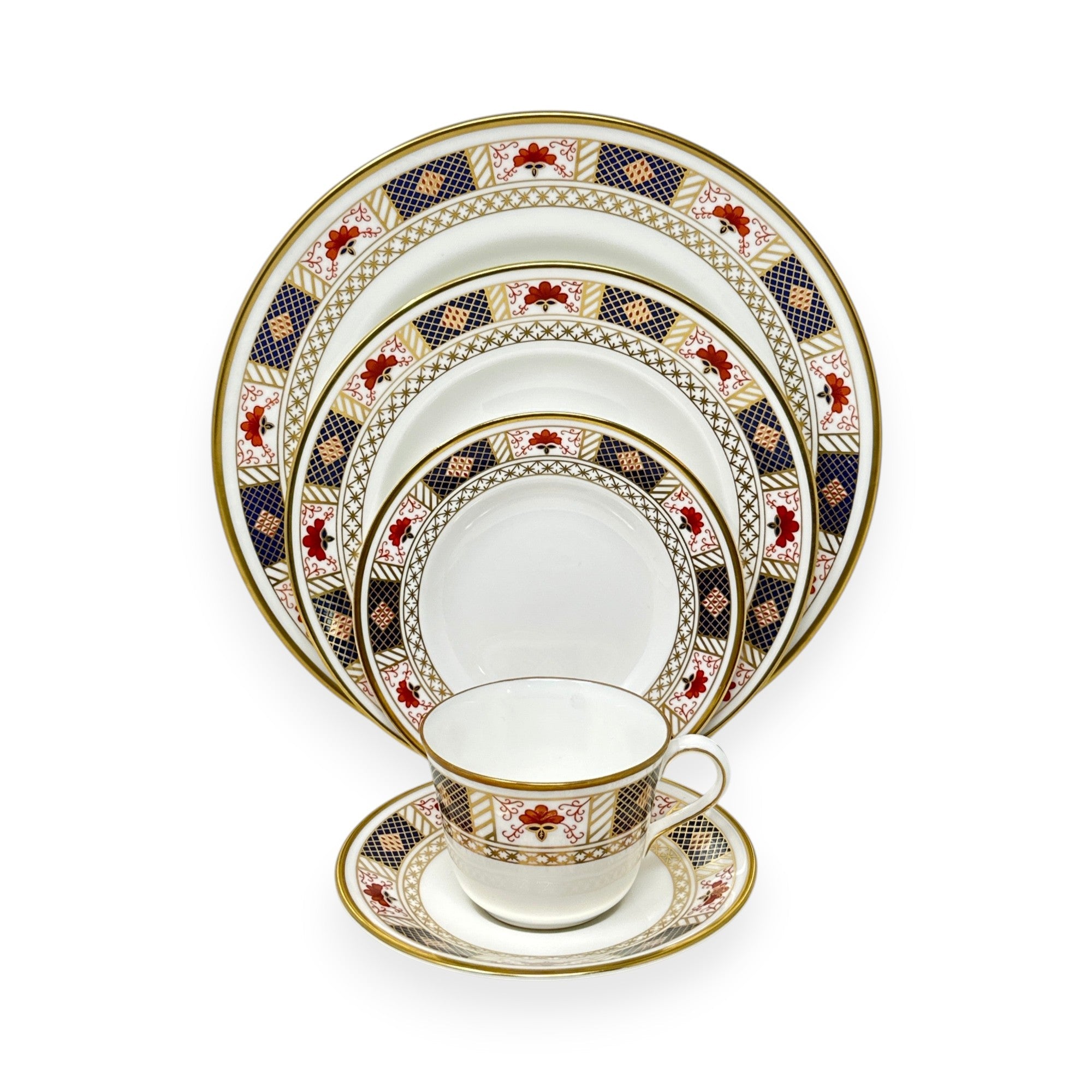 Royal Crown Derby Border - 5 Piece Place Setting