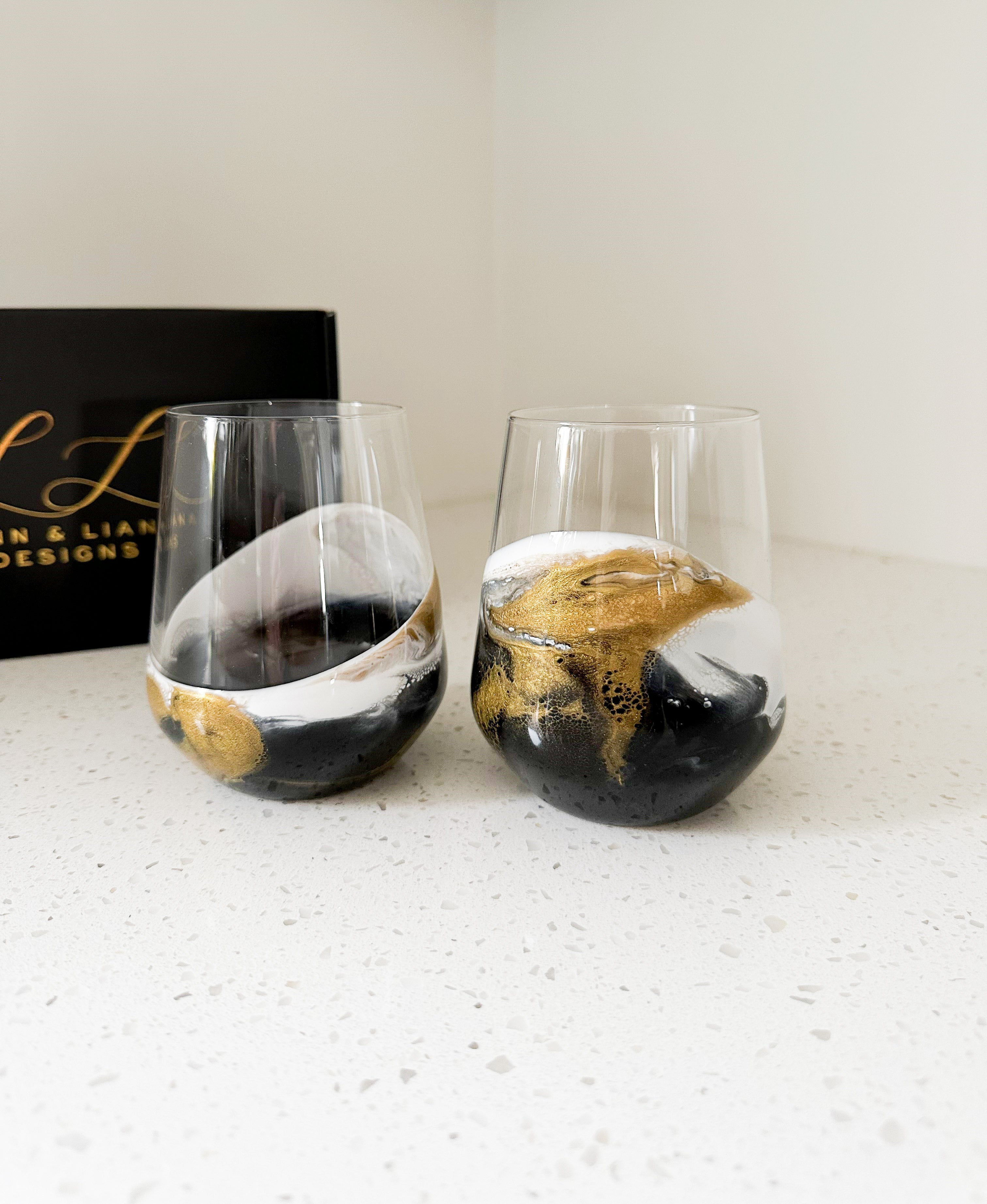 Resin Coated Entertaining Glasses (Set of 2)