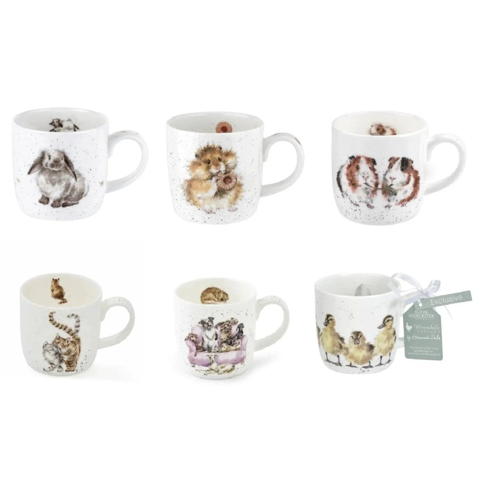 Royal Worcester Wrendale Set of 6 Mugs (opt. 3)