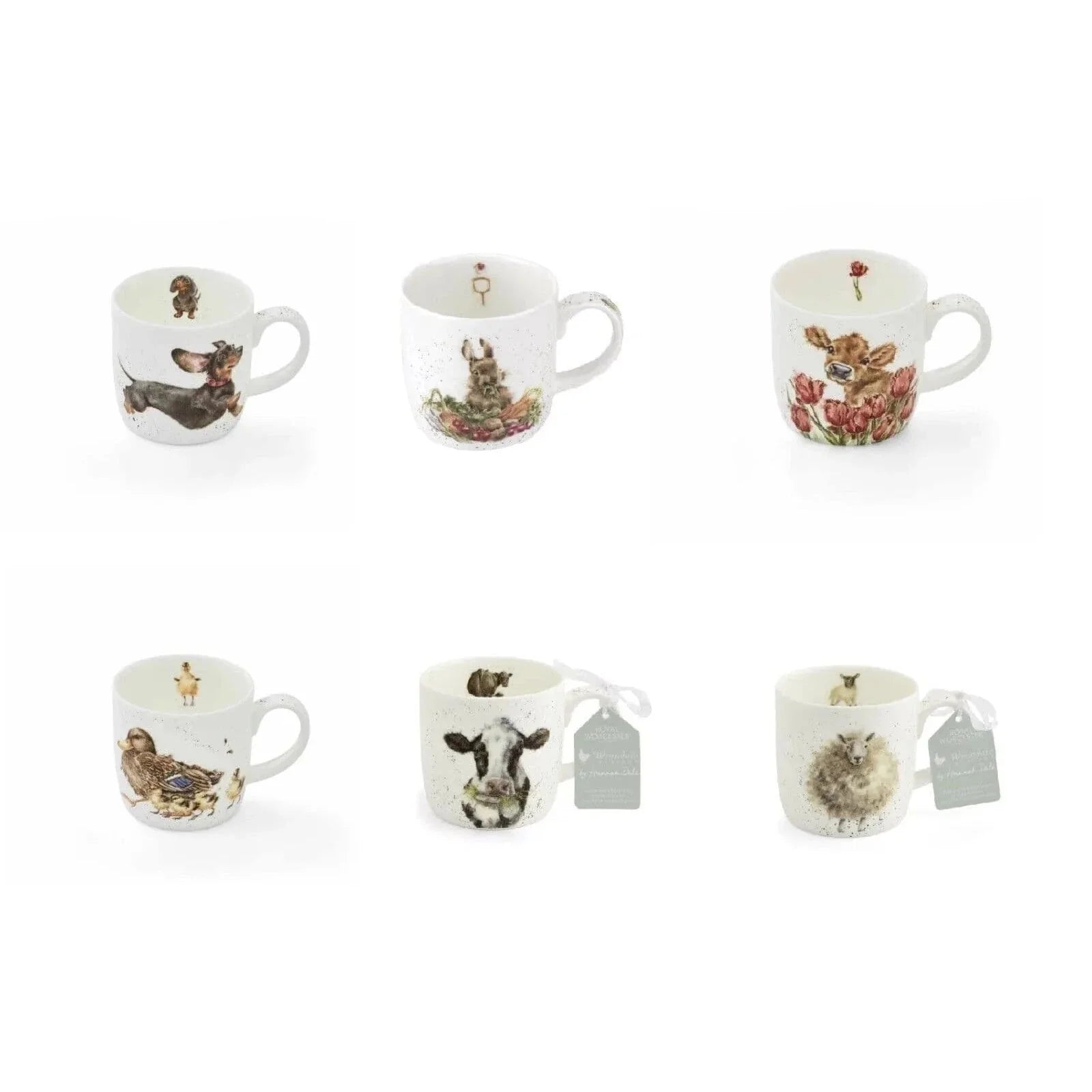 Royal Worcester Wrendale Set of 5 Mugs (opt. 4)