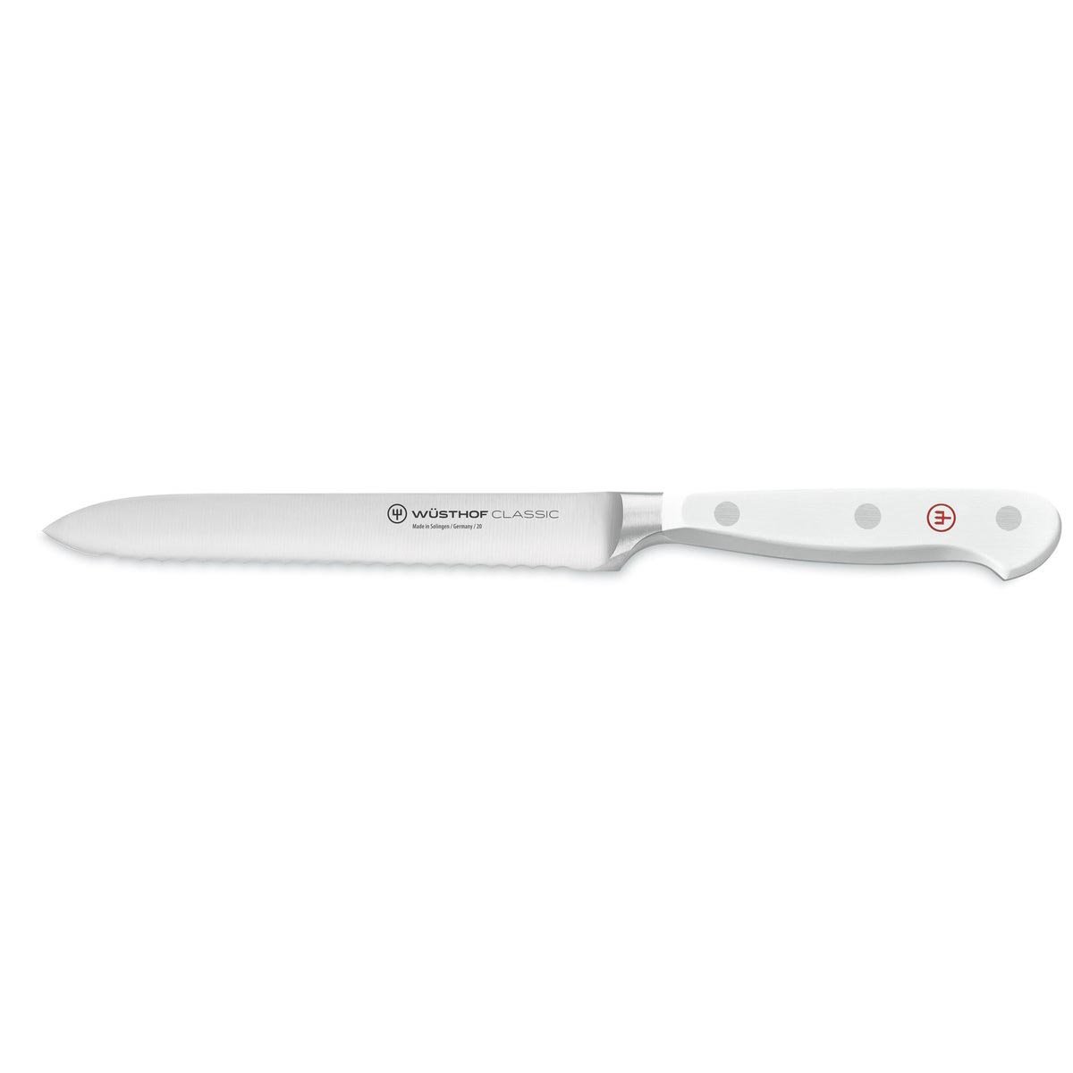 Wusthof Classic White 5" (12cm) Serrated Utility Knife