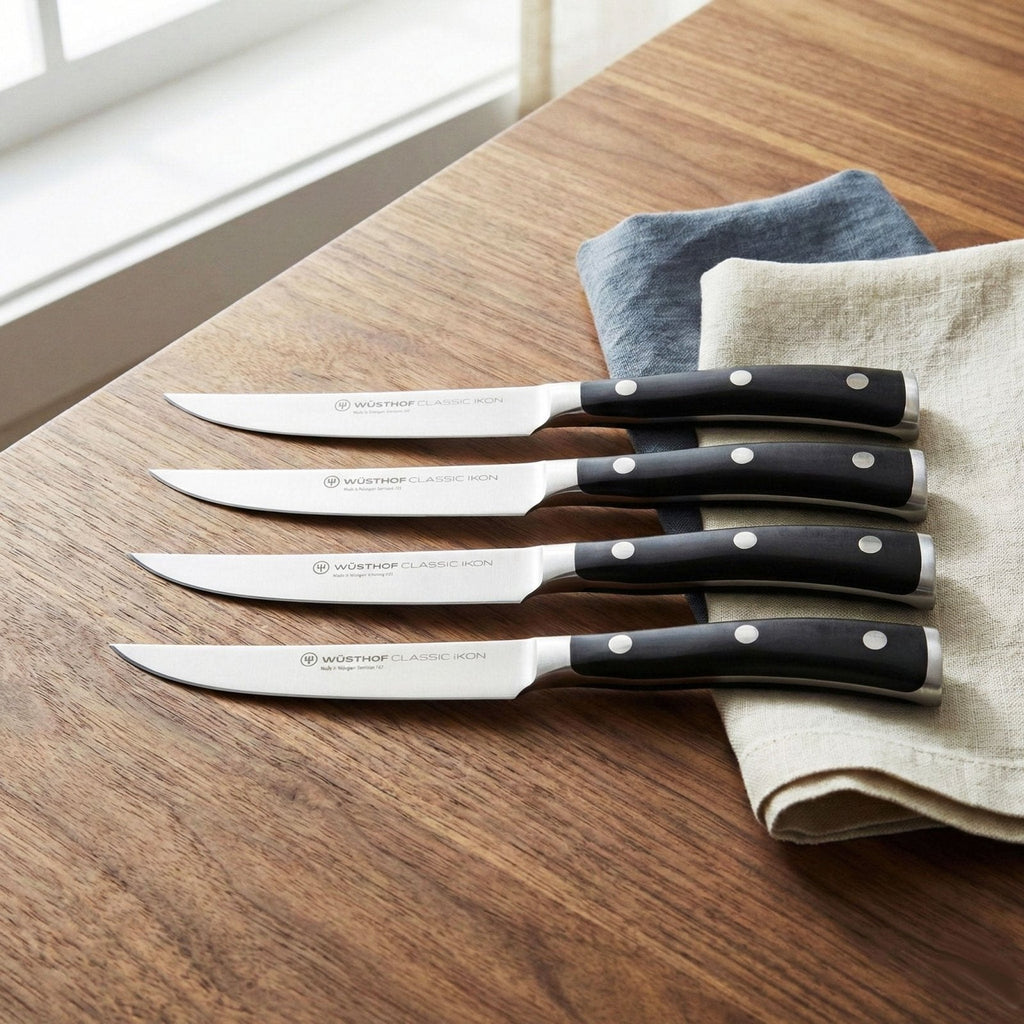 Wusthof Classic Ikon Black Steak Knife Set - 4 Piece