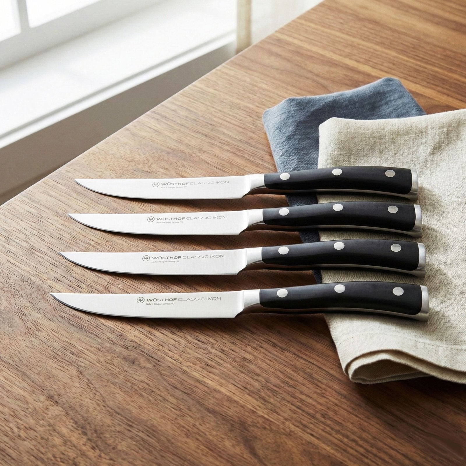 Wusthof Classic Ikon Black Steak Knife Set - 4 Piece