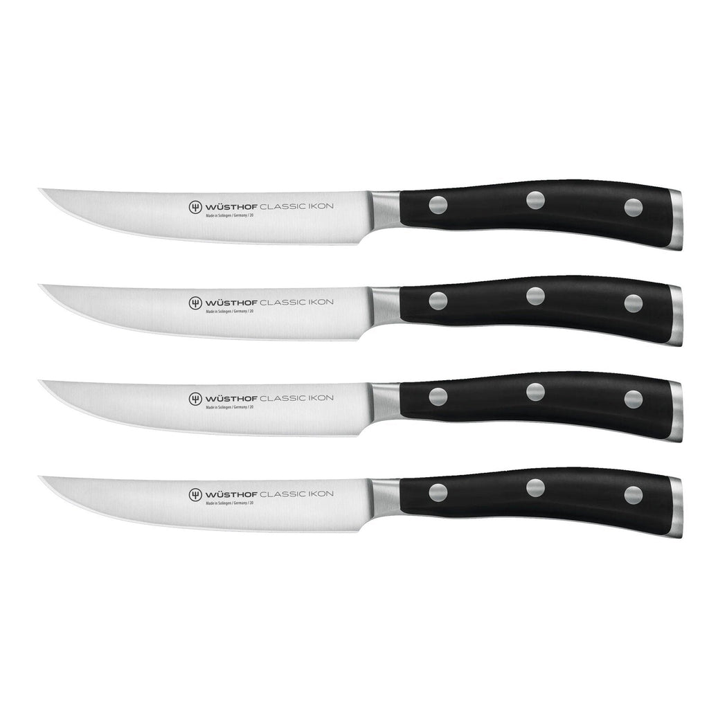 Wusthof Classic Ikon Black Steak Knife Set - 4 Piece