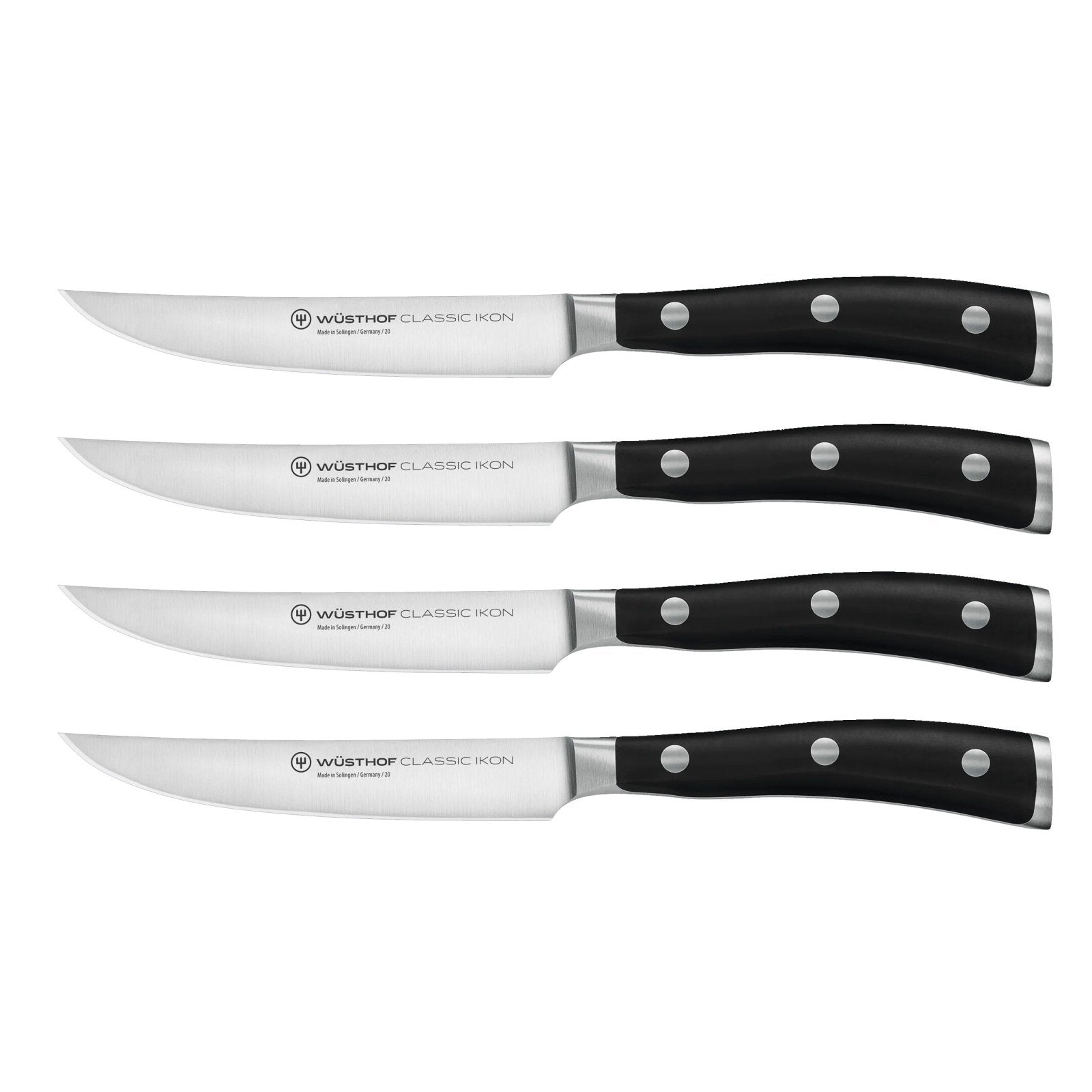 Wusthof Classic Ikon Black Steak Knife Set - 4 Piece