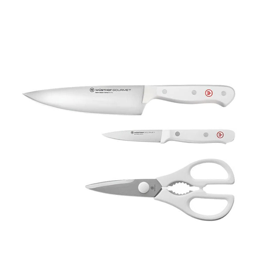 Wusthof Gourmet White 3-Piece Prep Set