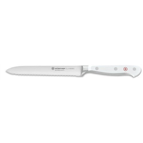 Wusthof Gourmet White 5" Serrated Utility Knife