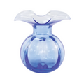 Vietri Hibiscus Glass Cobalt Medium Fluted Vase