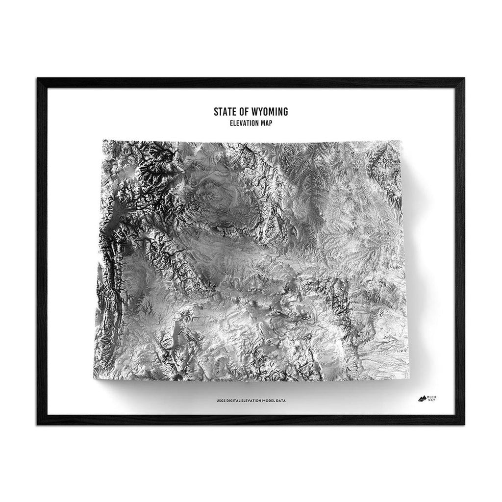 Wyoming Elevation Map - No Frame