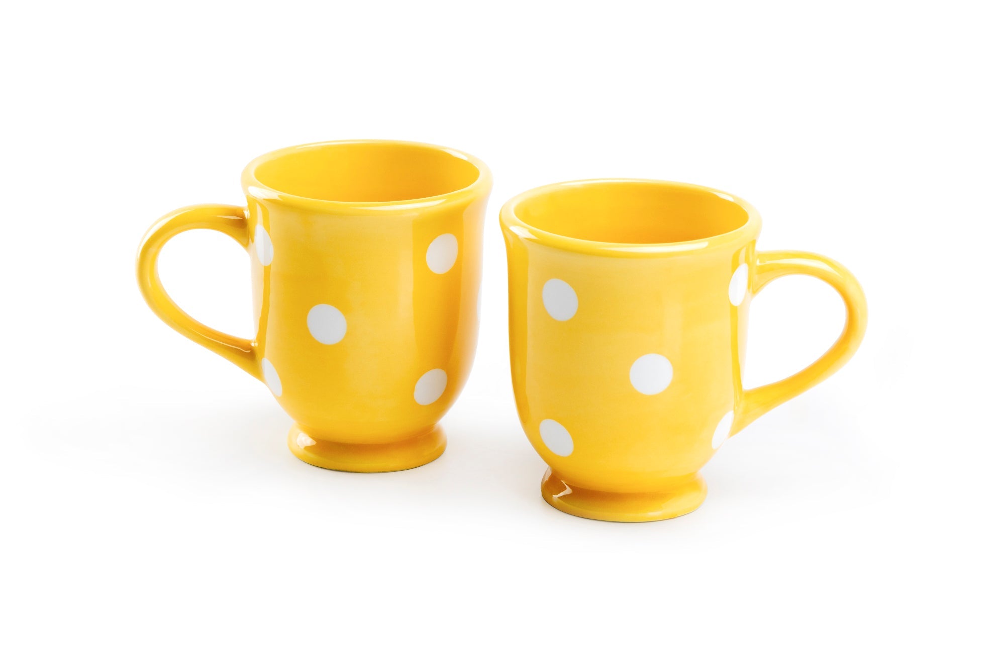 Polka Dots Mug - White on Yellow